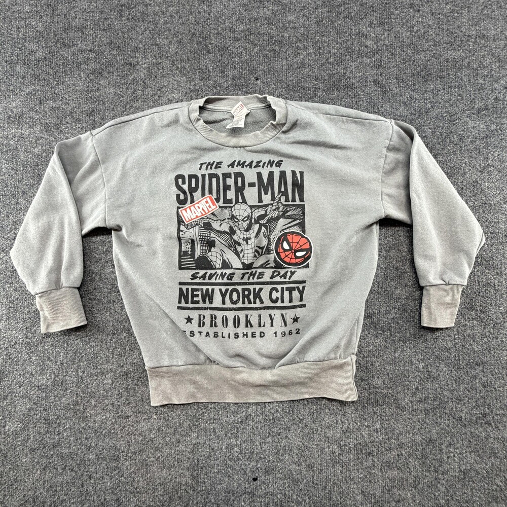 Marvel Amazing Spider-Man Sweatshirt Mens XS Gray New York City Graphic Pullover